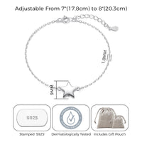 Sterling Silver Sister Quote Star Bracelet