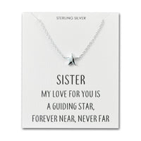 Sterling Silver Sister Quote Star Necklace