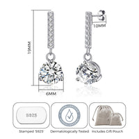 Sterling Silver Solitaire Drop Earrings Created with Zircondia® Crystals