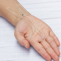 Sterling Silver Solitaire Necklace Created with Zircondia® Crystals