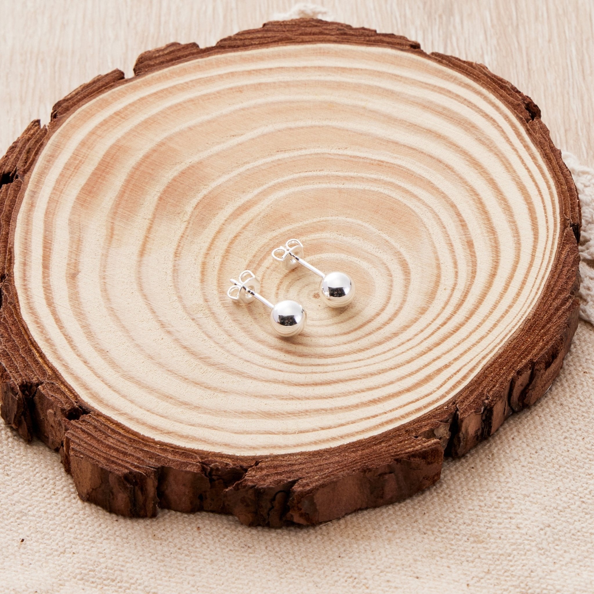 Sterling Silver Sphere Earrings