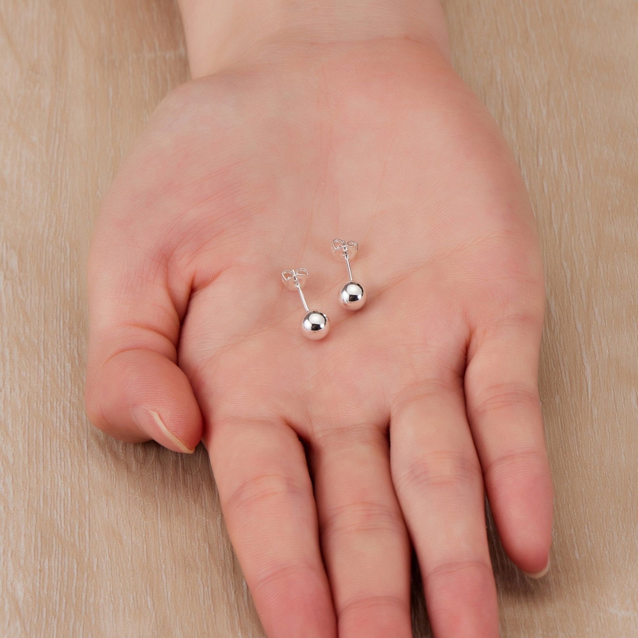 Sterling Silver Sphere Earrings