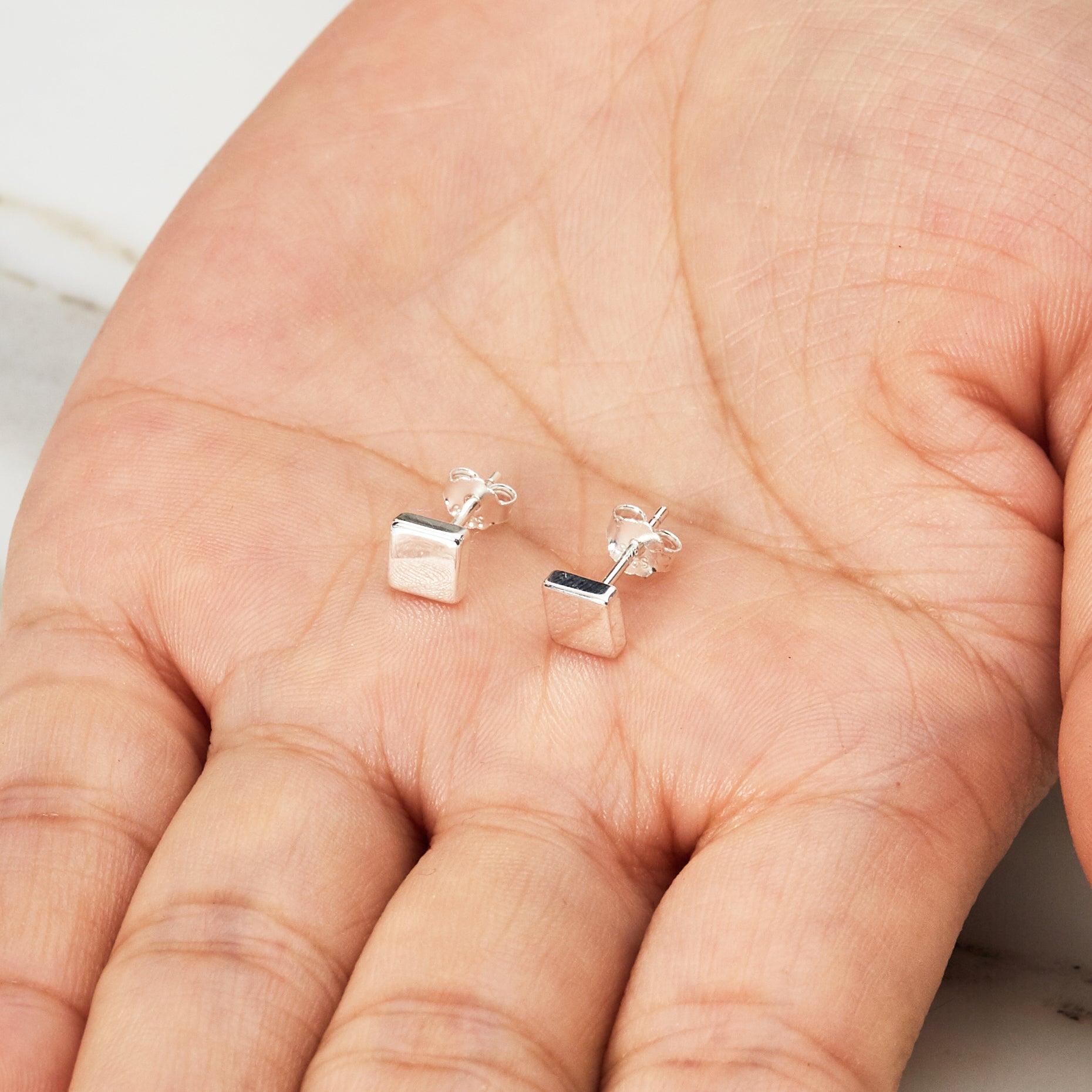 Sterling Silver Square Earrings