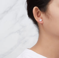 Sterling Silver Square Earrings Created with Zircondia® Crystals