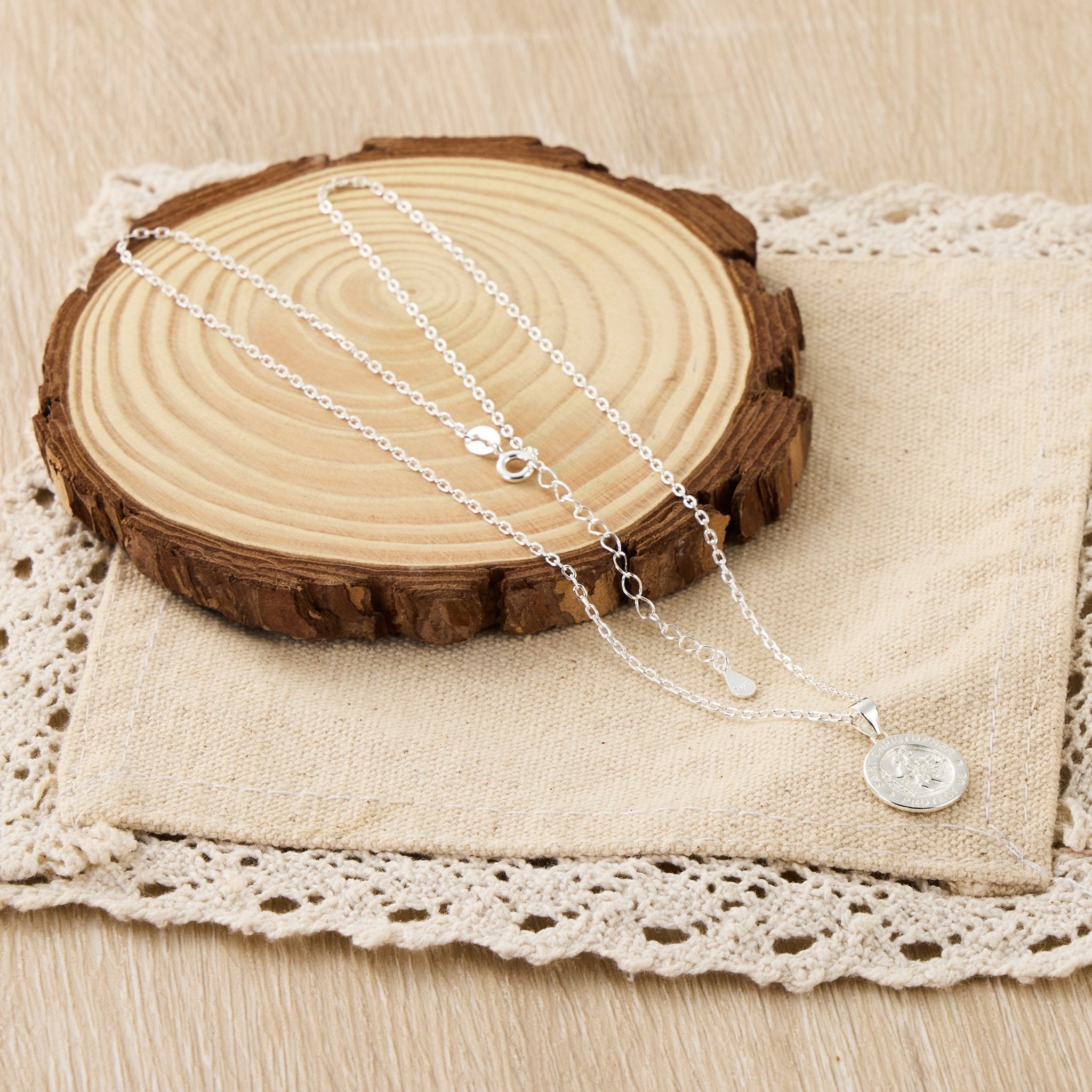 Sterling Silver St Christopher Necklace