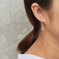 Sterling Silver Star Drop Earrings