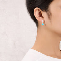 Sterling Silver Synthetic Turquoise Gemstone Drop Earrings with Quote Card