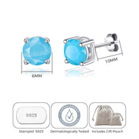 Sterling Silver Synthetic Turquoise Gemstone Earrings with Quote Card