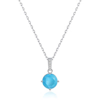 Sterling Silver Synthetic Turquoise Gemstone Necklace