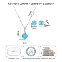 Sterling Silver Synthetic Turquoise Gemstone Set