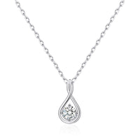 Sterling Silver Teardrop Twist Necklace Created with Zircondia® Crystals