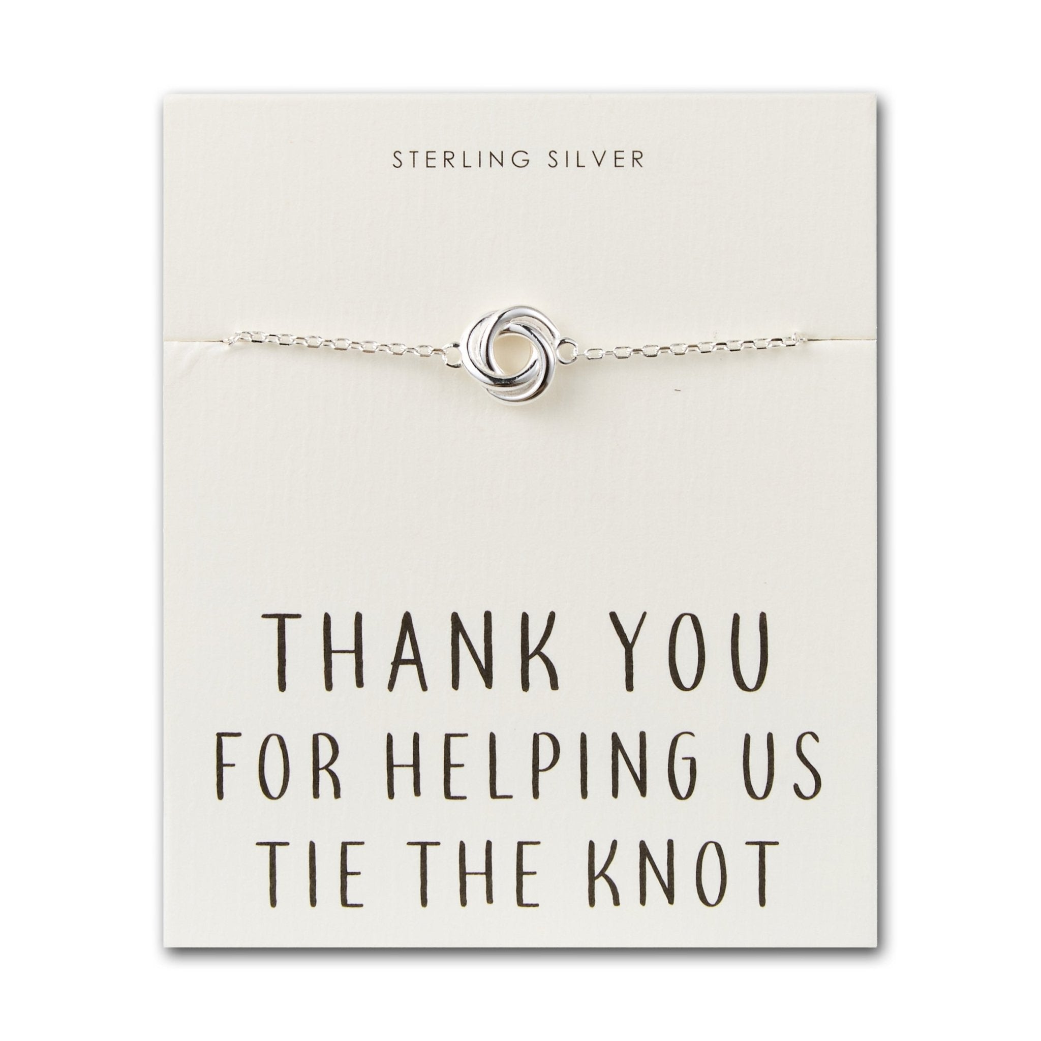 Sterling Silver Thank You for Helping us Tie The Knot Wedding Bracelet