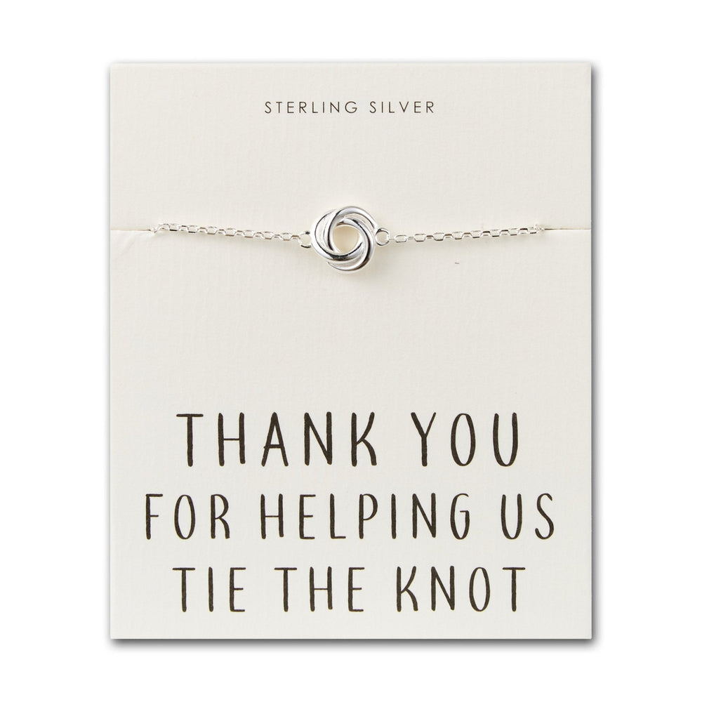 Sterling Silver Thank You for Helping us Tie The Knot Wedding Bracelet