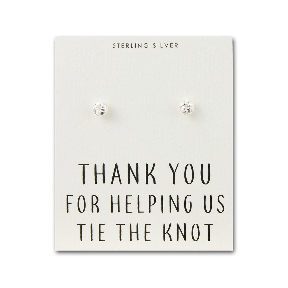 Sterling Silver Thank You for Helping us Tie The Knot Wedding Earrings