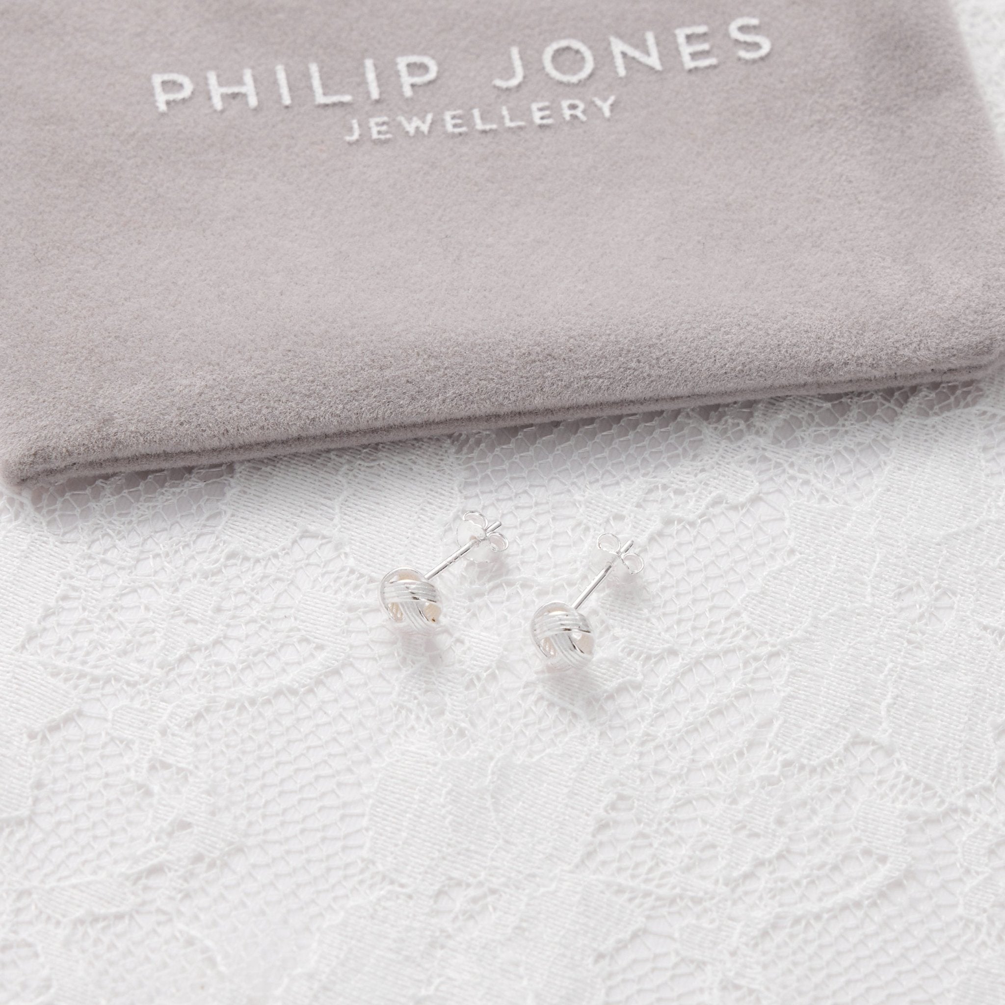 Sterling Silver Thank You for Helping us Tie The Knot Wedding Earrings