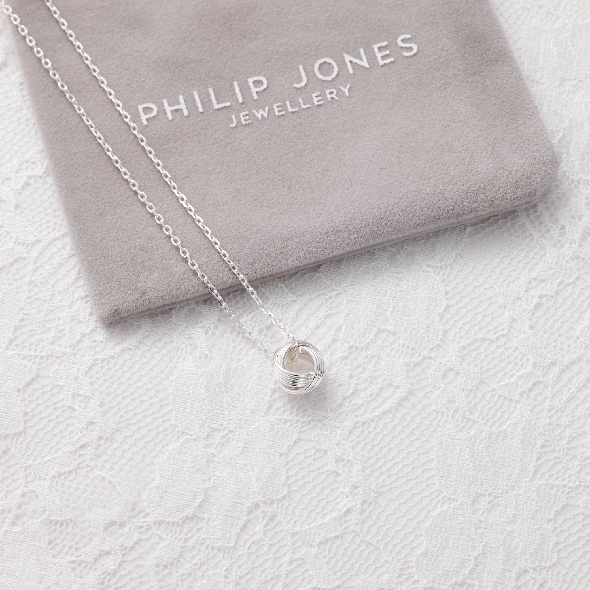 Sterling Silver Thank You for Helping us Tie The Knot Wedding Necklace