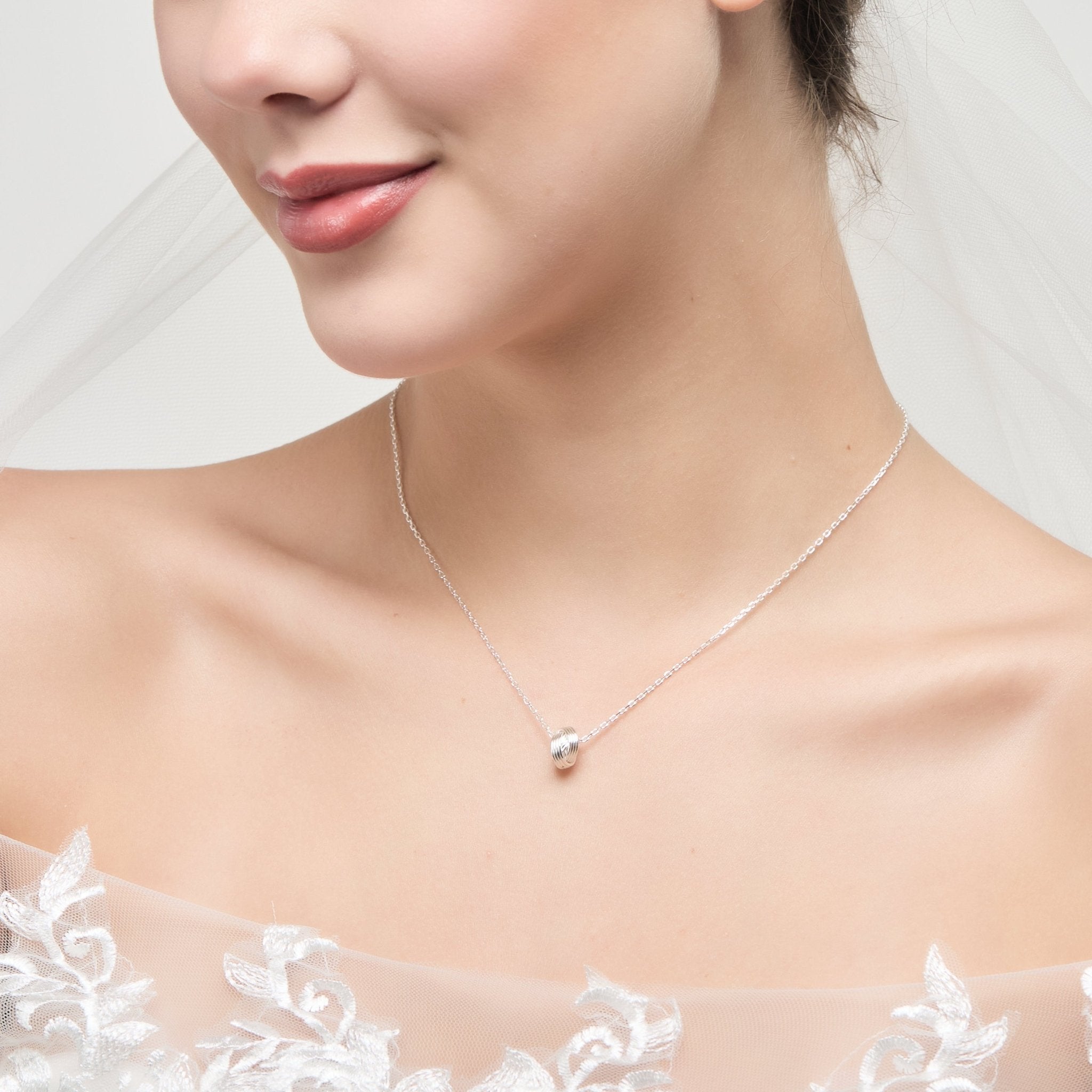 Sterling Silver Thank You for Helping us Tie The Knot Wedding Necklace