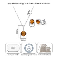 Sterling Silver Tigers Eye Gemstone Set