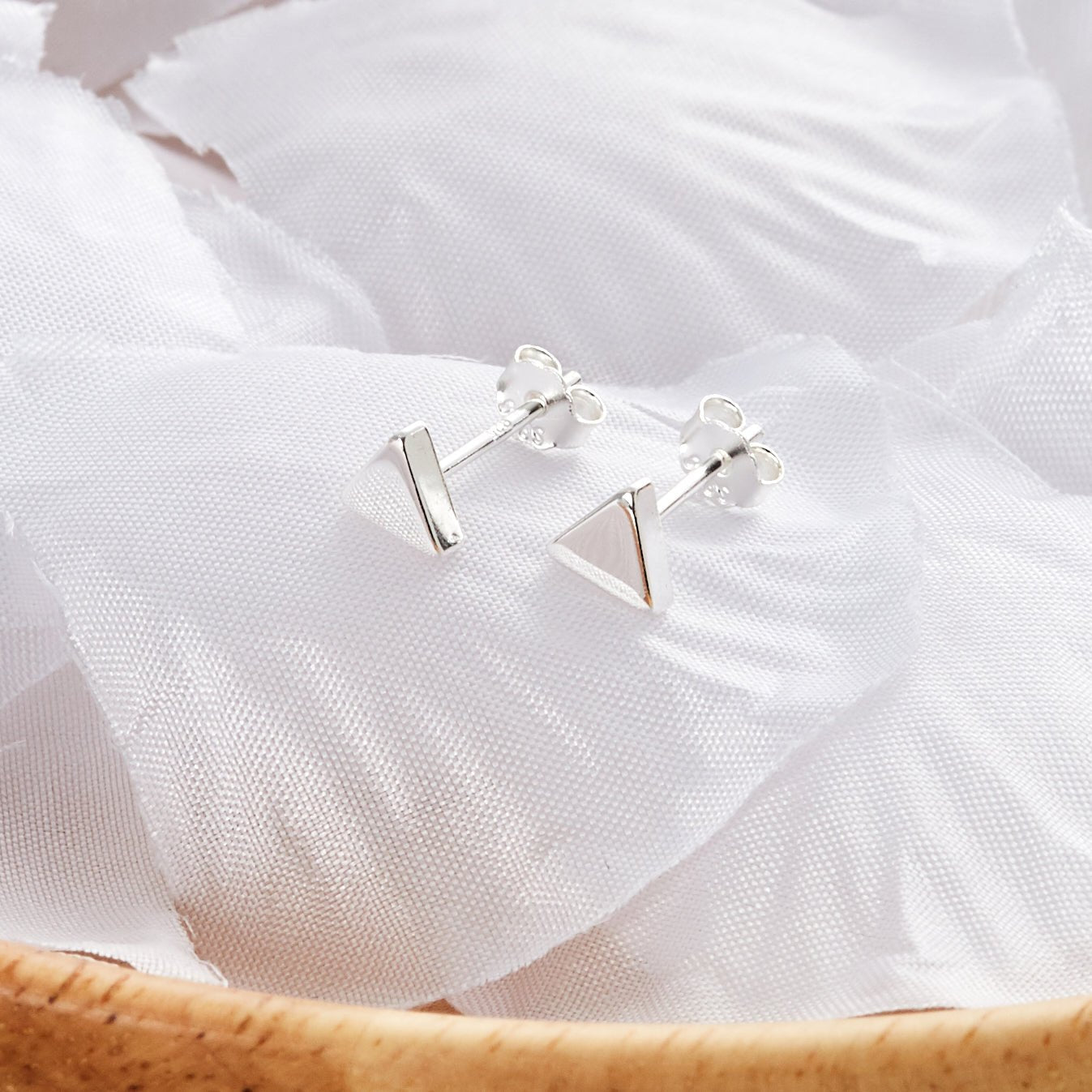 Sterling Silver Triangle Earrings
