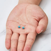 Sterling Silver Turquoise Earrings Created with Zircondia® Crystals