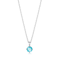 Sterling Silver Turquoise Necklace Created with Zircondia® Crystals