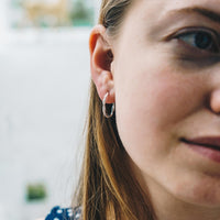 Sterling Silver Twisted Knot Hoop Earrings