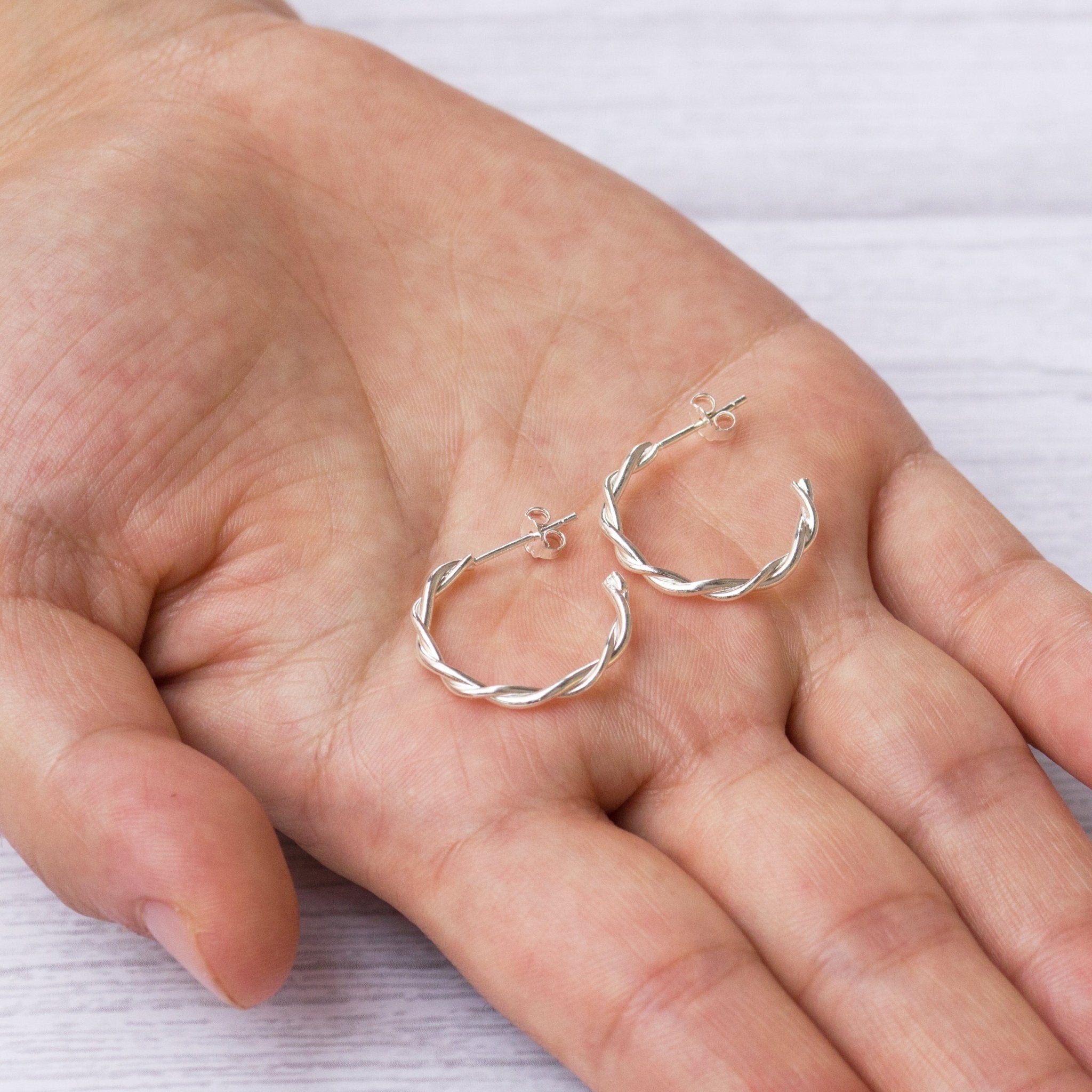 Sterling Silver Twisted Knot Hoop Earrings