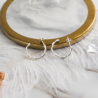 Sterling Silver Twisted Knot Hoop Earrings