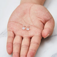 Sterling Silver White Opal Earrings Created with Zircondia® Crystals