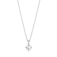 Sterling Silver White Opal Necklace Created with Zircondia® Crystals
