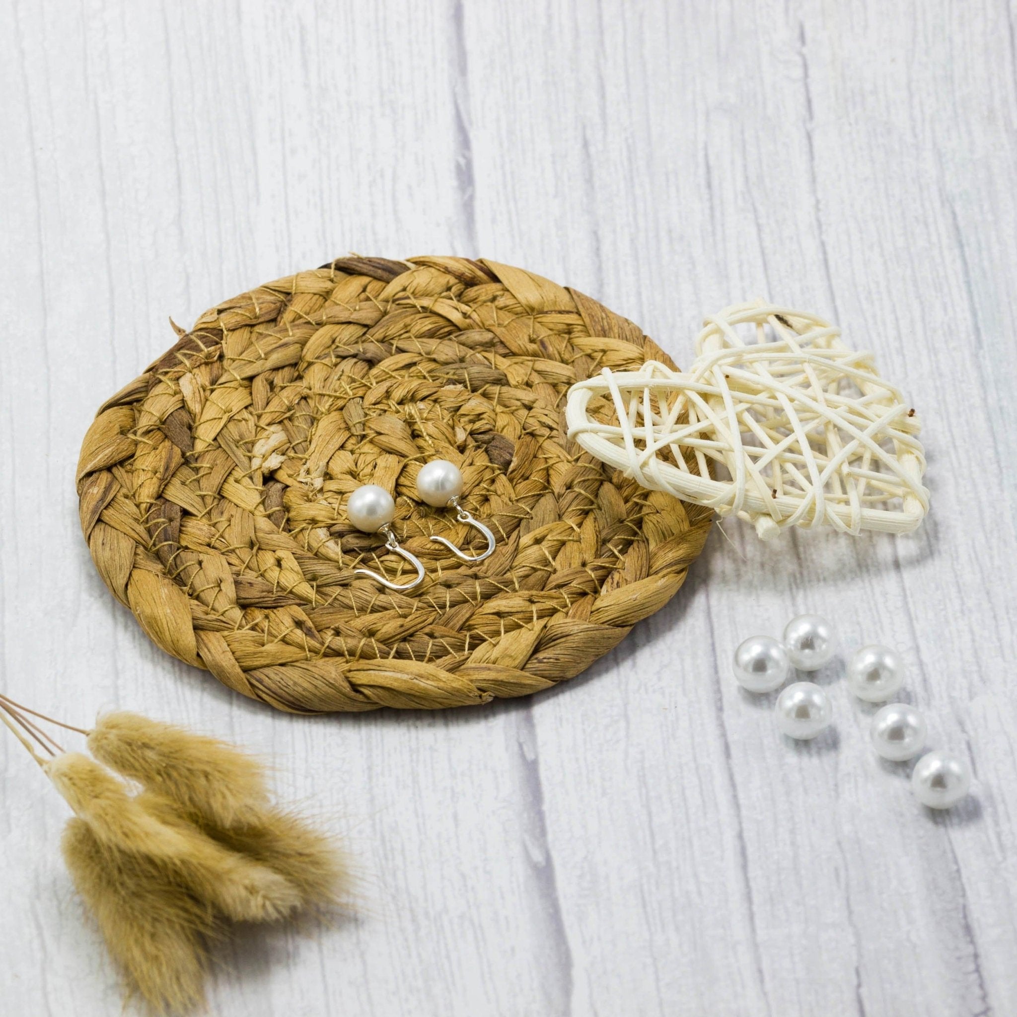 Sterling Silver White Pearl Drop Earrings