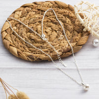 Sterling Silver White Shell Pearl Necklace