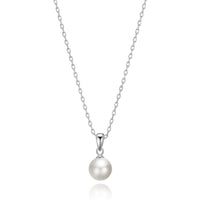 Sterling Silver White Shell Pearl Necklace