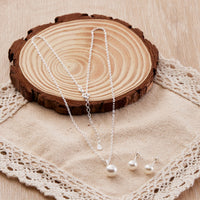 Sterling Silver White Shell Pearl Set