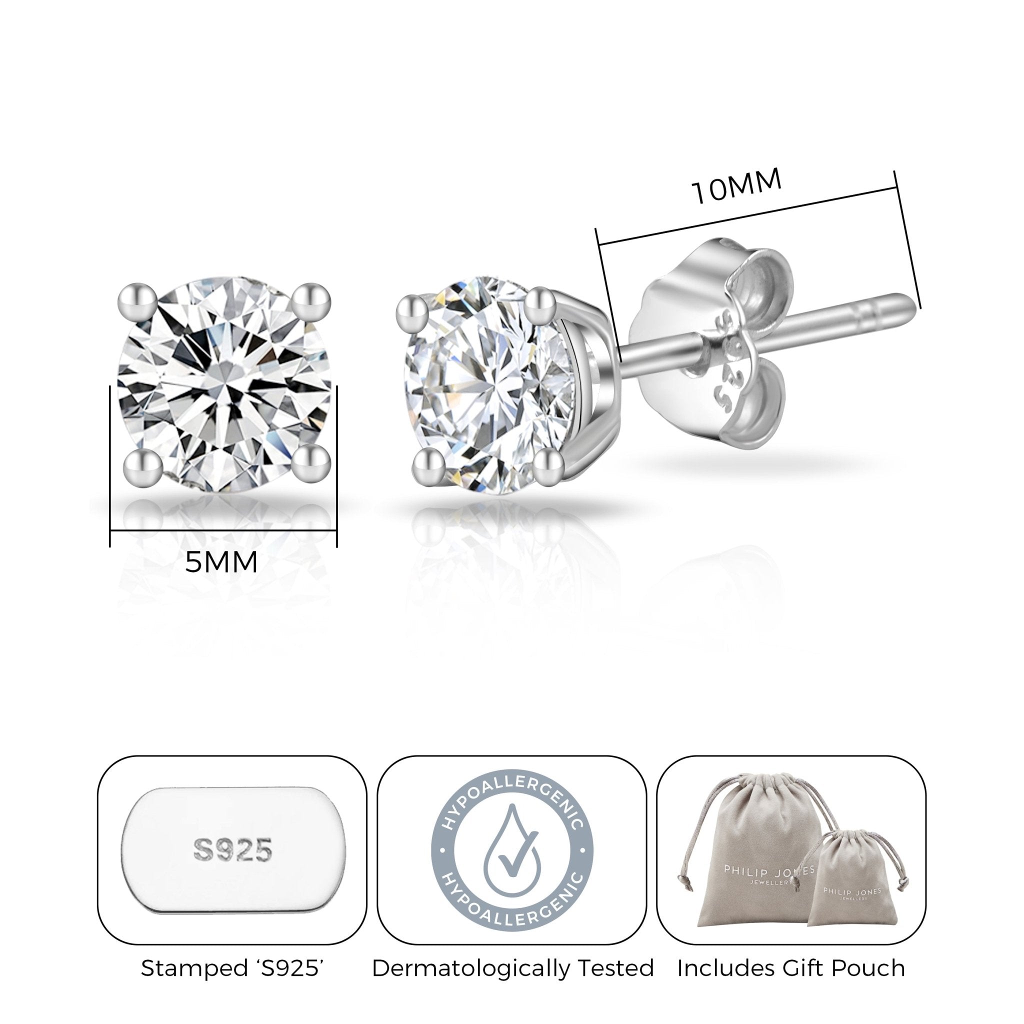 Sterling Silver World's Greatest Daughter Crystal Earrings