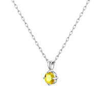 Sterling Silver Yellow Necklace Created with Zircondia® Crystals