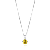 Sterling Silver Yellow Necklace Created with Zircondia® Crystals