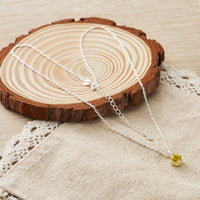 Sterling Silver Yellow Necklace Created with Zircondia® Crystals
