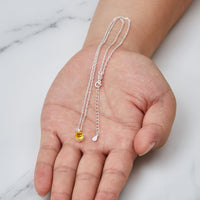 Sterling Silver Yellow Necklace Created with Zircondia® Crystals