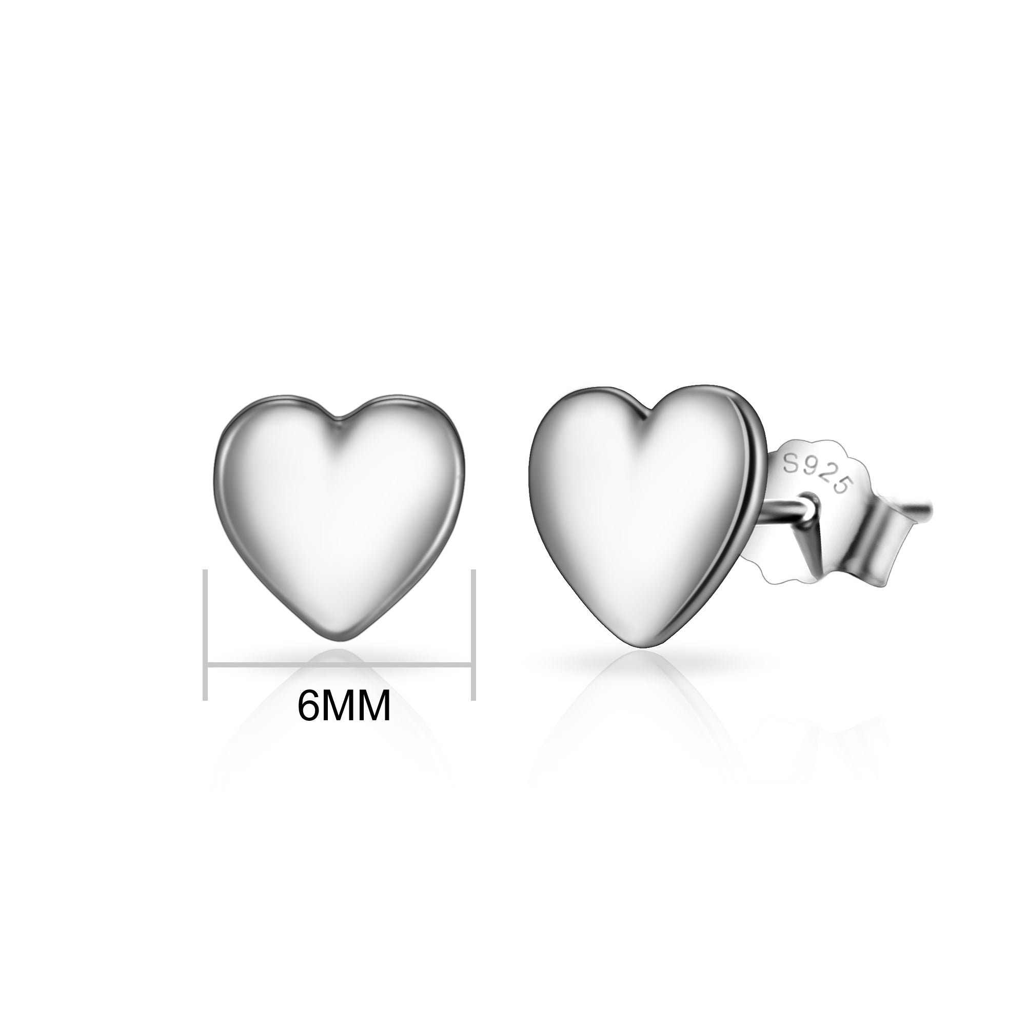 Sterling Silver Friendship Quote Heart Earrings