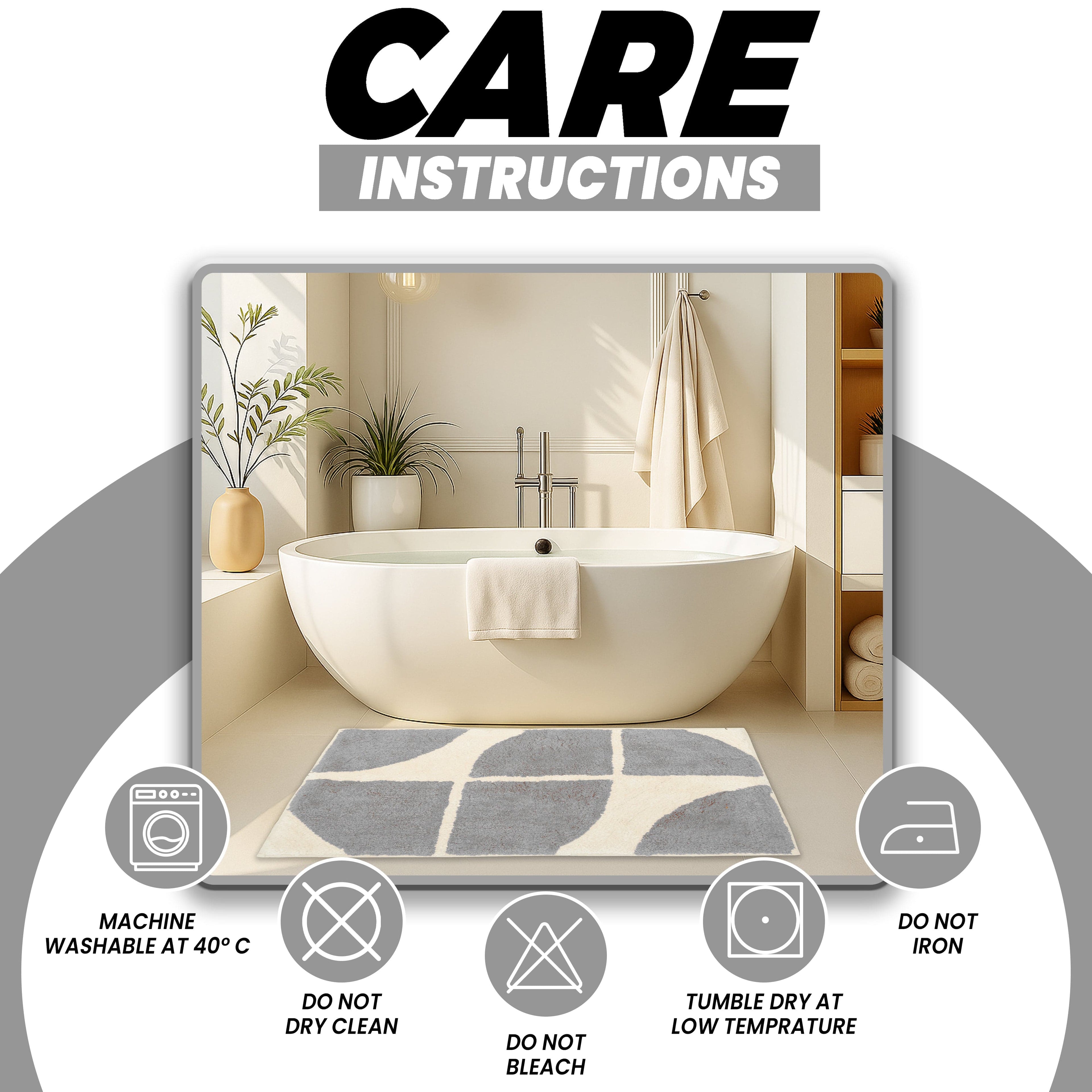 Stockholm Bath Mat Non Slip Backing Super Soft Water Absorbent Cotton Blend Mats Quick-Drying Bathroom Toilet Floor Rug by OLIVIA ROCCO