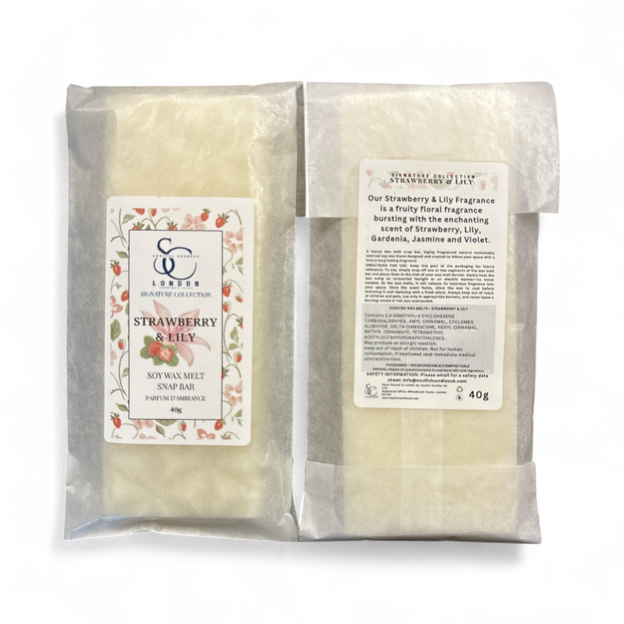 Strawberry & Lily Soy Wax Melt Snap Bar – 40g