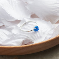 Synthetic Blue Opal Adjustable Ring