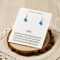 Synthetic Blue Opal Drop Earrings with Quote Card