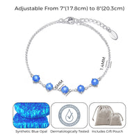 Synthetic Blue Opal Gemstone Bracelet with Quote Card