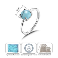 Synthetic Turquoise Adjustable Ring with Quote Card
