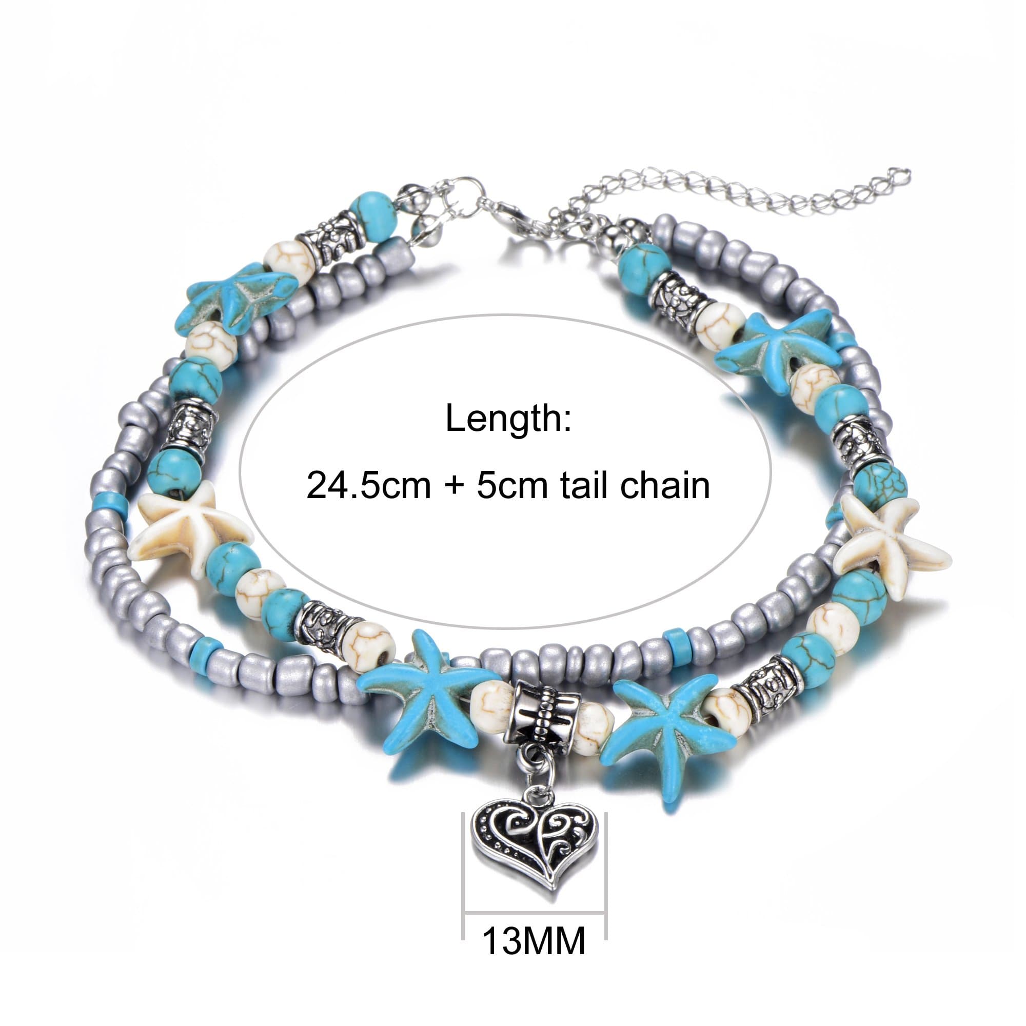 Synthetic Turquoise Beach Anklet