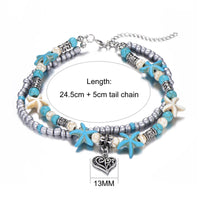 Synthetic Turquoise Beach Anklet