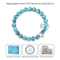 Synthetic Turquoise Gemstone Charm Stretch Bracelet