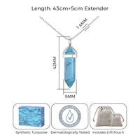 Synthetic Turquoise Gemstone Necklace with Quote Card